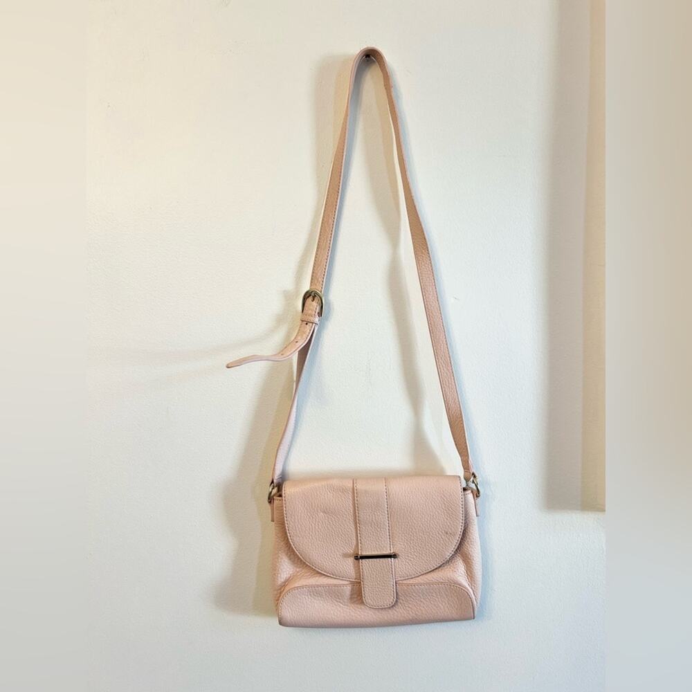 Talbots pink leather crossbody bag neutral spring summer balletcore